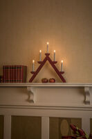 Candlestick wood 5bulbs, red