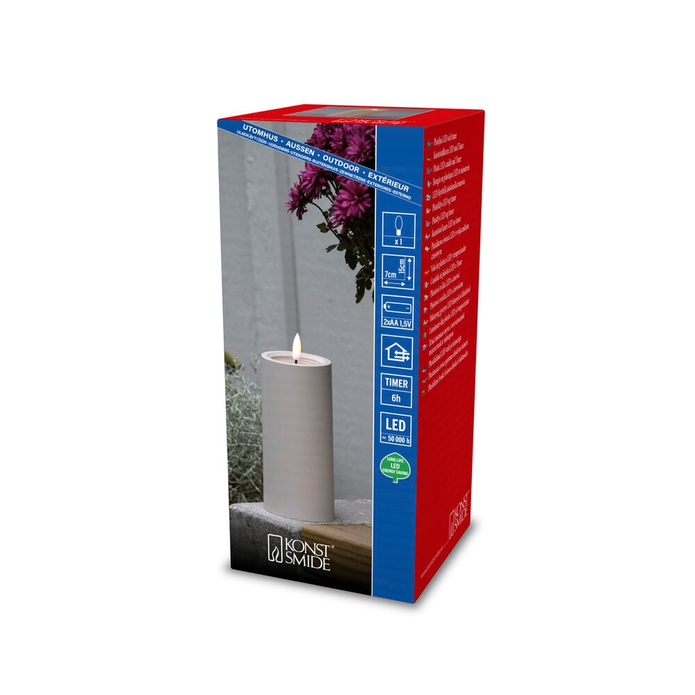 LED candle Beige 15cm 2xAA