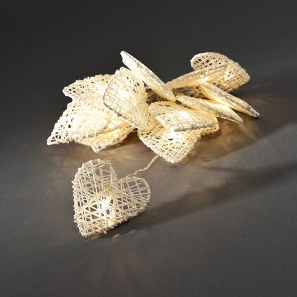 Light set, braided hearts, LED