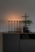 Elljusstake 5 ljus met. svart