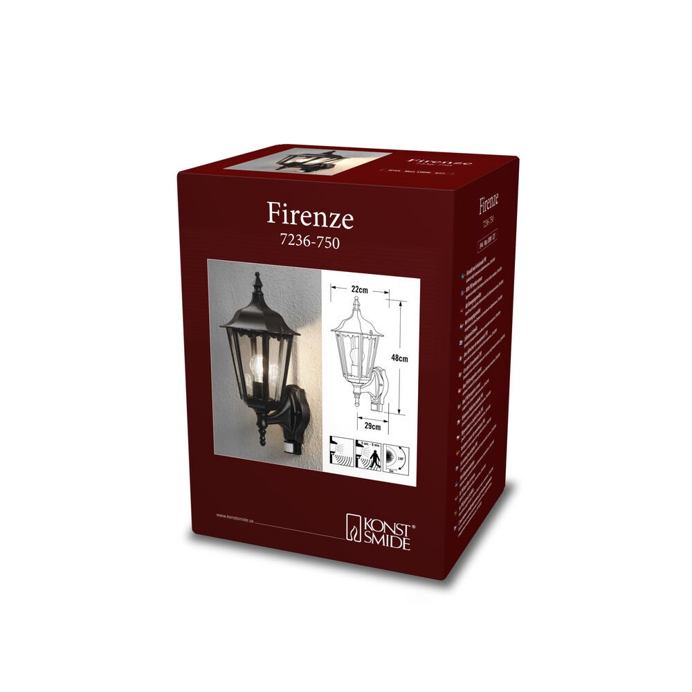 Firenze Up Light PIR M. Black