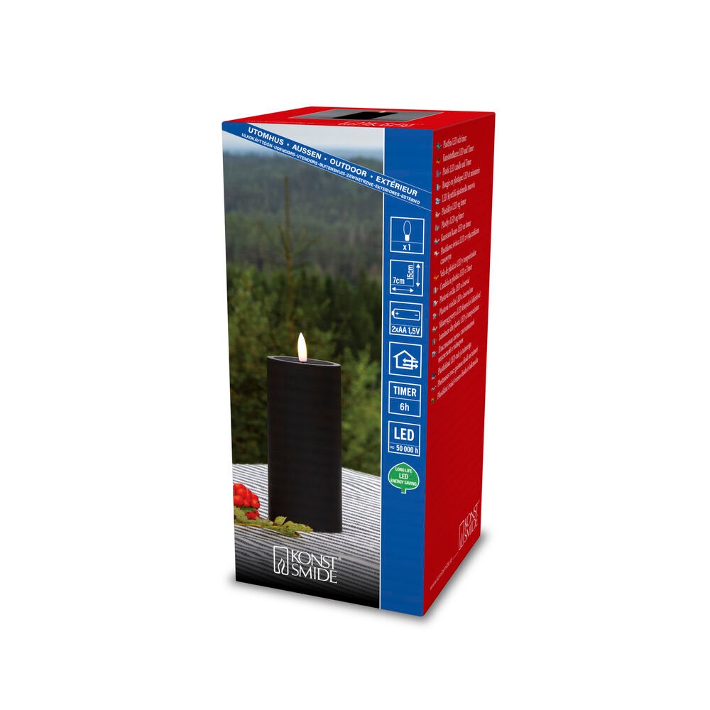 Blockljus LED svart 15cm 