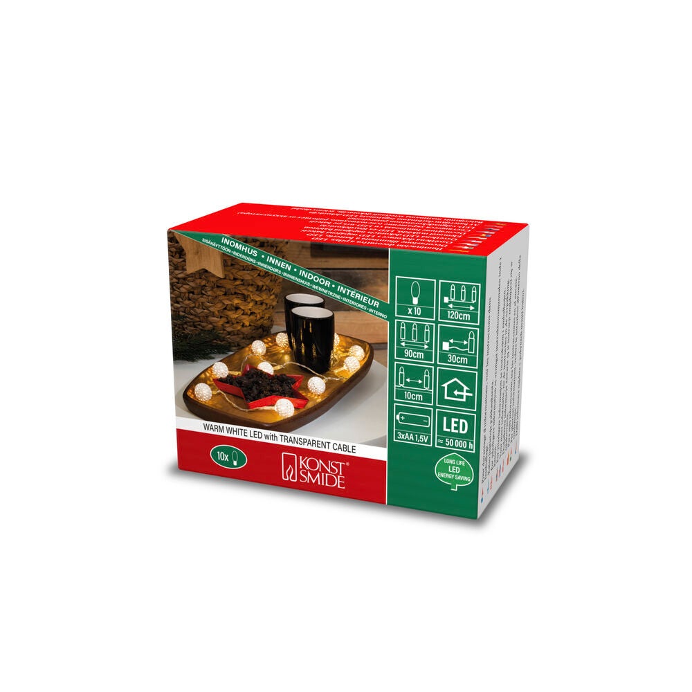 Slinga 10 metallbollar LED