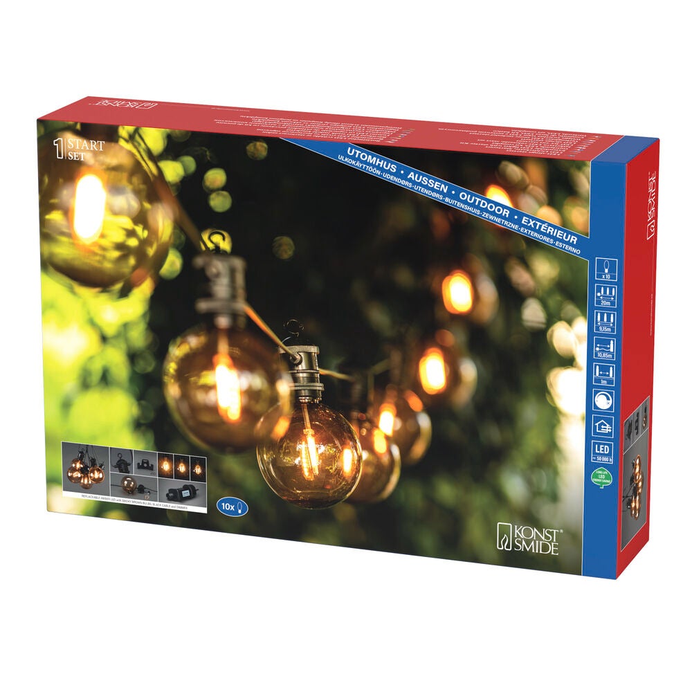 LED Biergartenkette BasisSet, 