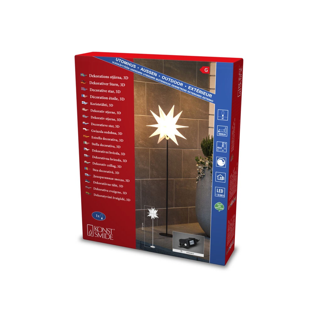 3D Star Standing White LED