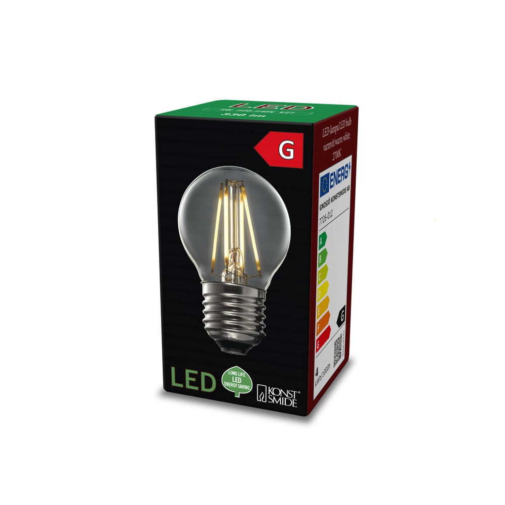 Glödlampa LED E27 45mm klar