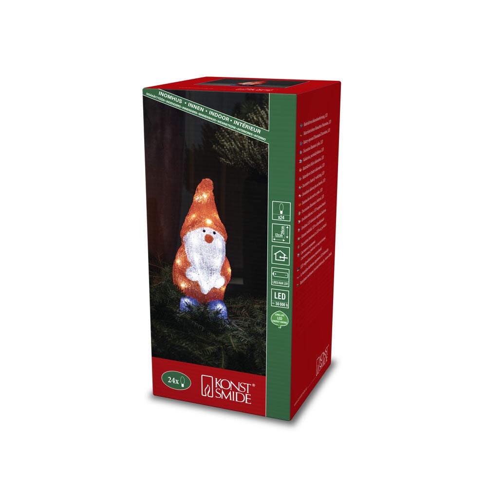 B/O Tomte akryl 26 cm 24 LED