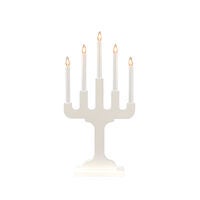 Elljusstake 5 ljus trä vit