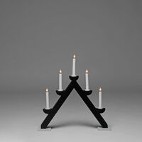 Candlestick wood 5bulbs, black