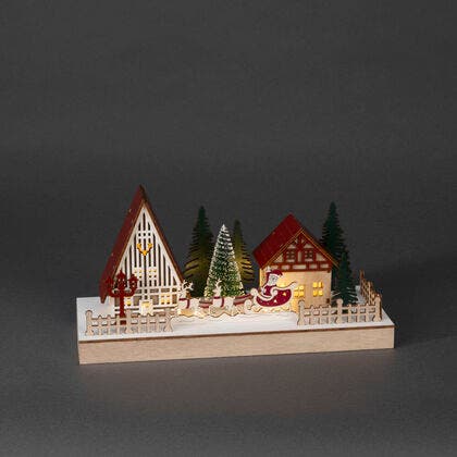 B/O Siluett motiv hus. 4 LED