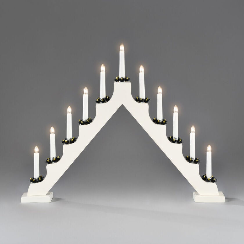 Kerzenleuchter, weiss lackiert