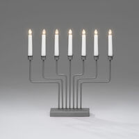 7 Bulb Metal Candlestick Grey