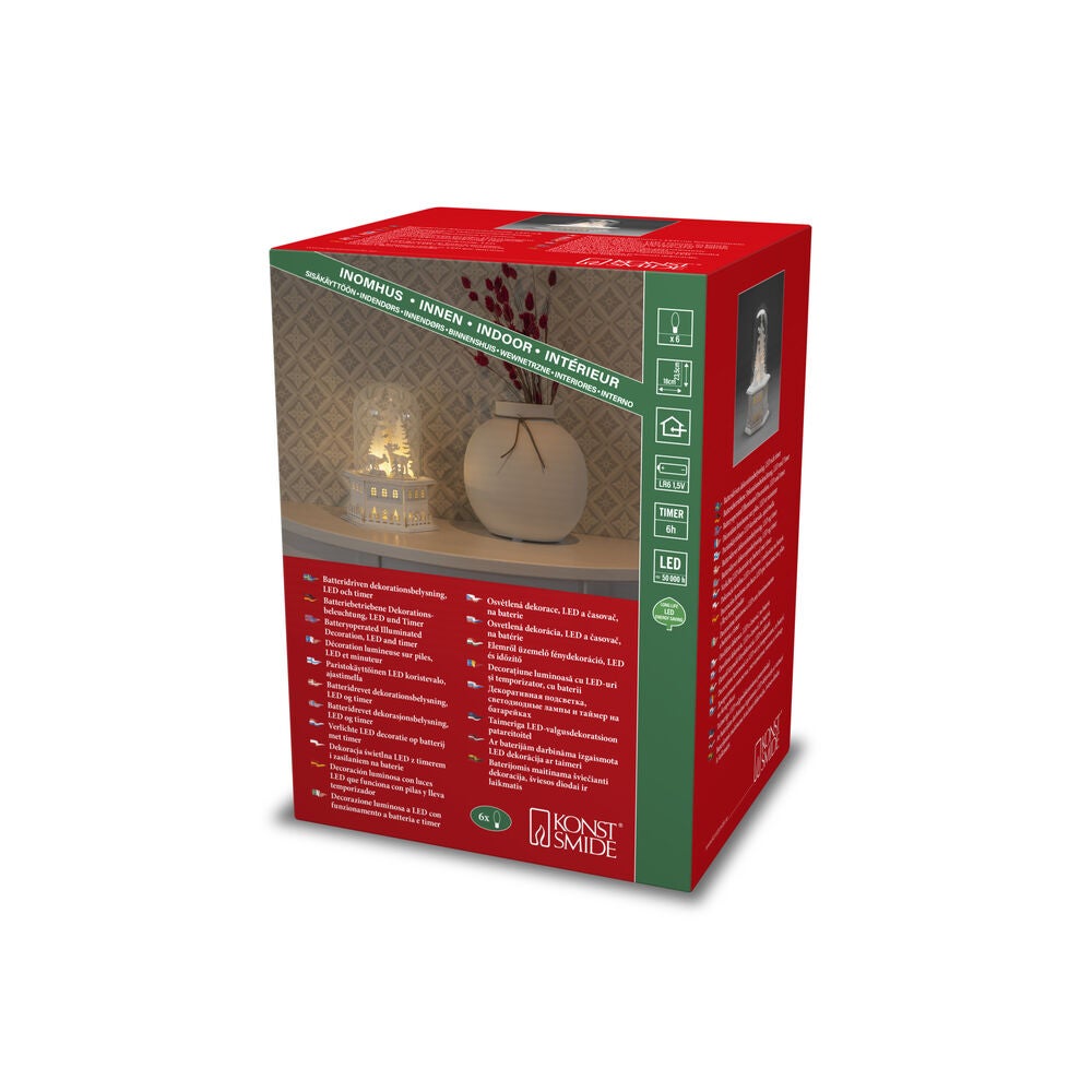 Siluett motiv 6 LED vit