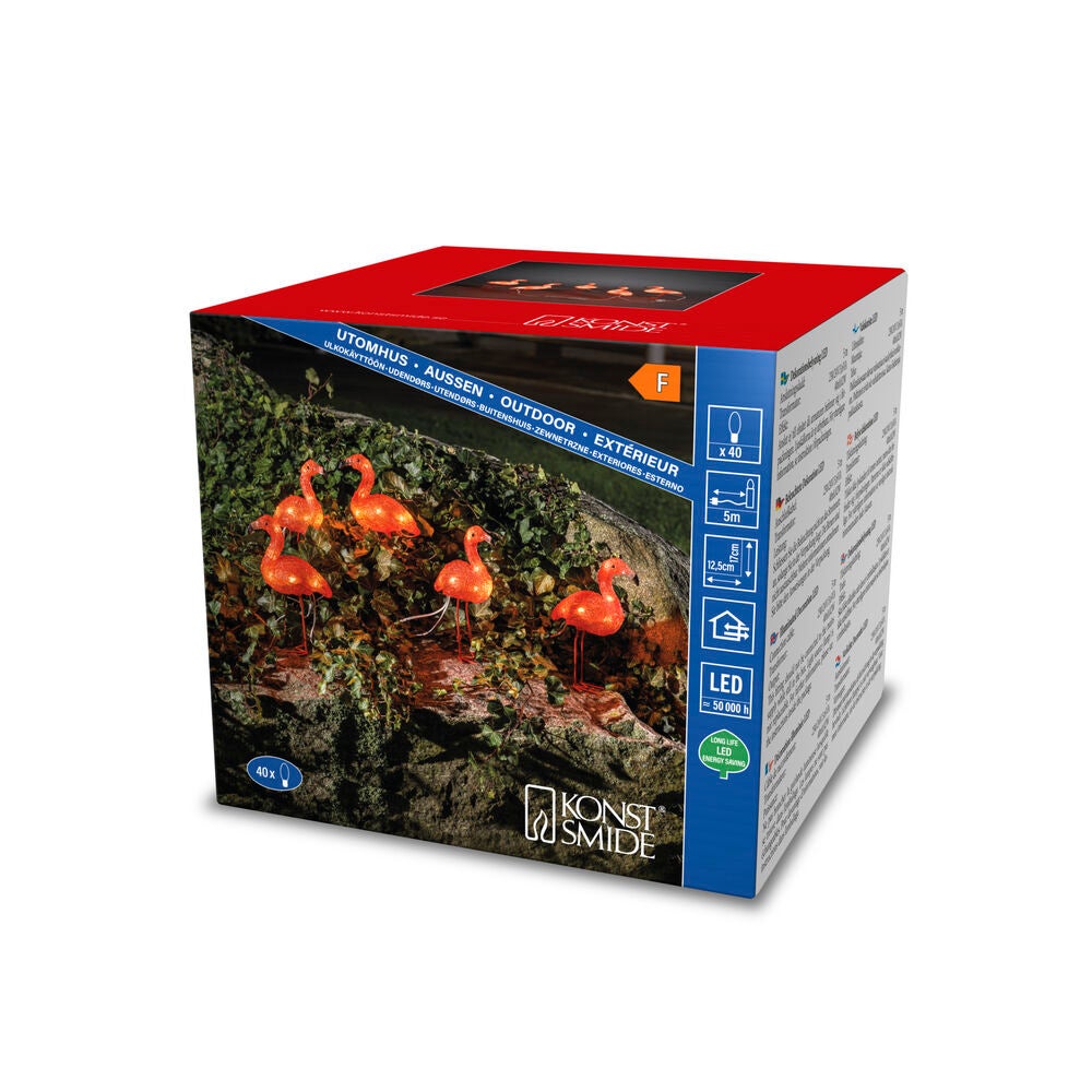 Acrylic Flamingo 5pcs/set, LED