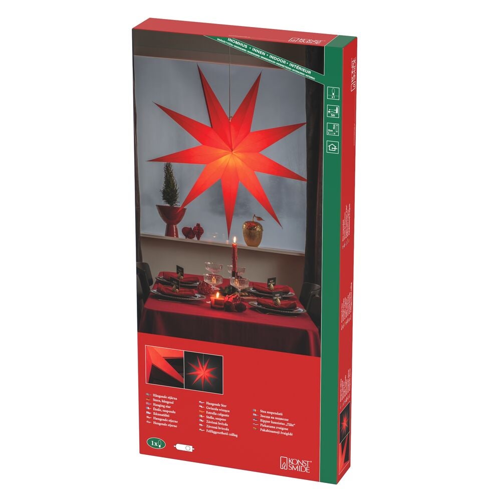 9 Point Paper Star 115cm Red