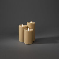 Vaxljus 7,5x12,5cm LED beige