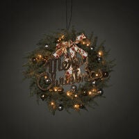 B/O Wreath, 40cm 25 LED