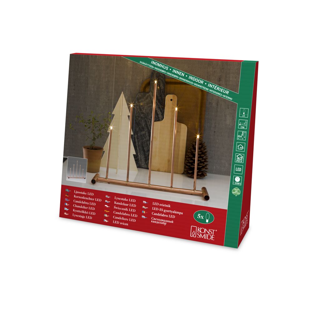 Elljusstake 5 lj LED metall