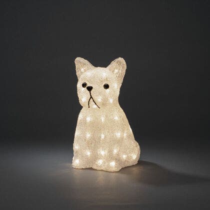 LED Acryl Hund, sitzend, 33cm