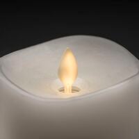 LED Echtwachskerze, weiss,