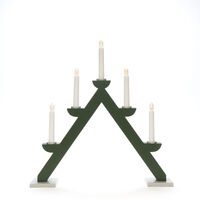 Candlestick wood 5bulbs, green