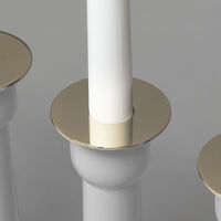 Candlestick wood 4 bulbs white