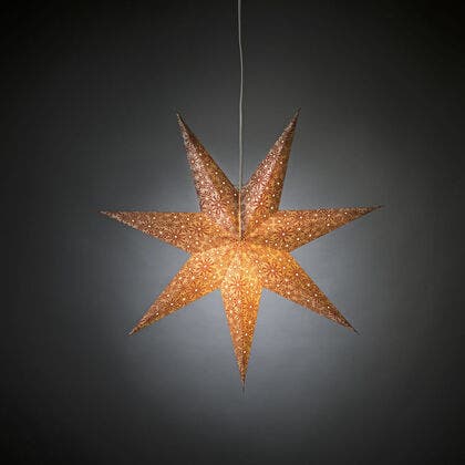 7 Point White/Red Paper Star