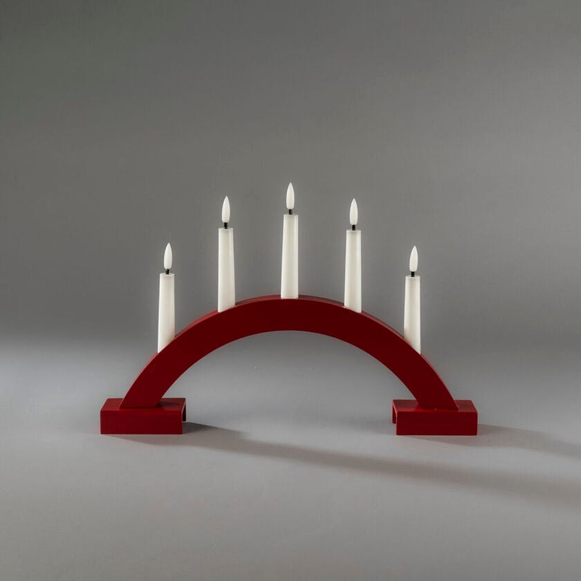 B/O Rot Holzen Candlestick