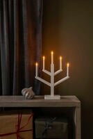 Holzleuchter Holz 5 Lampen Grü