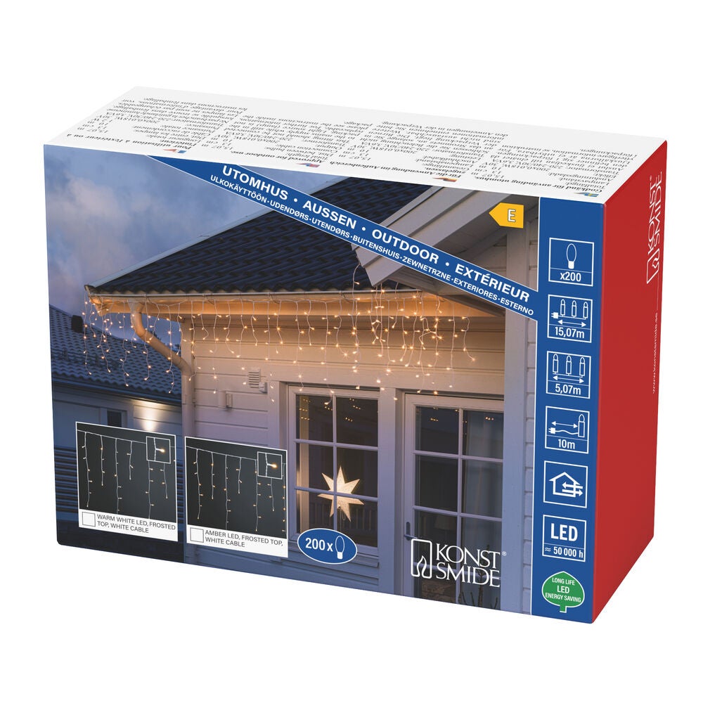 Icicle lightset 200 frost LED