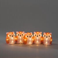 Akryl ugglefamilj 5/set 40LED
