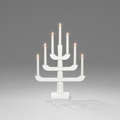 7 Bulb Candlestick, White