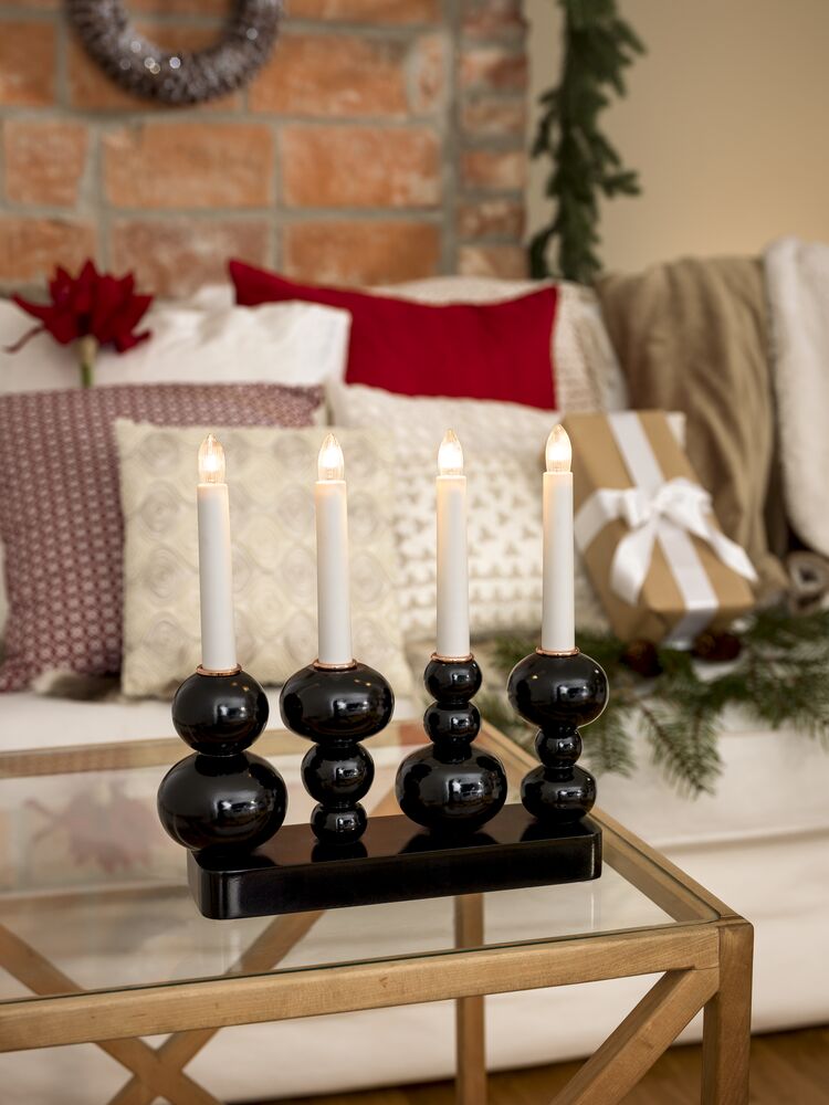 Candlestick with deco rings