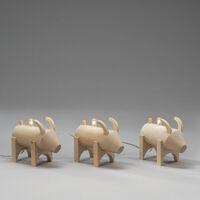 Elljusstake 3 ljus trä natur