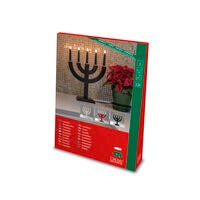 Elljusstake 5 ljus trä röd