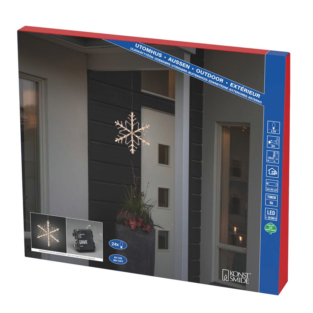Acrylic Snowflake LED, 40cm