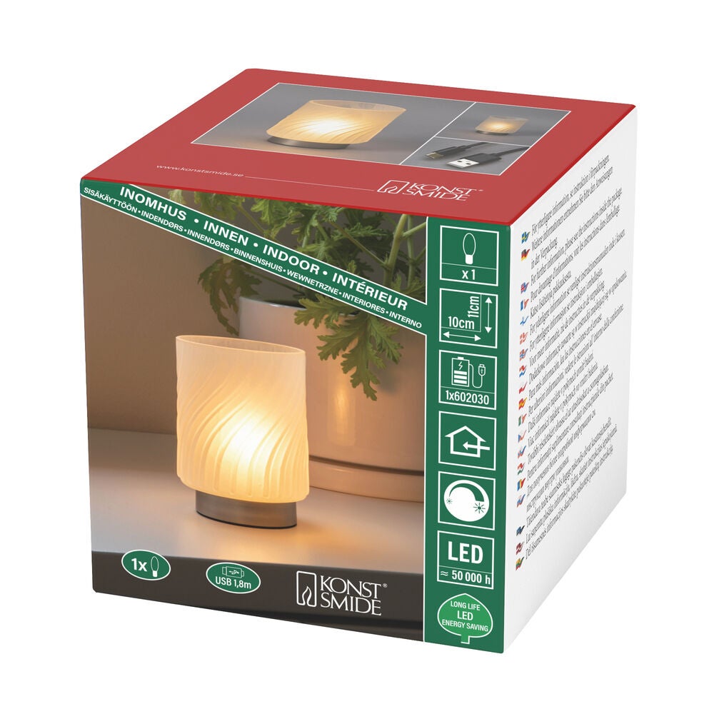 Ljuslykta glas laddbar LED 