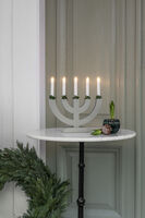 Candlestick wood 5 bulbs red