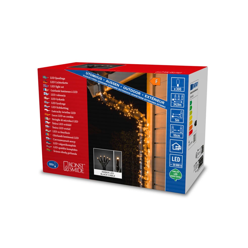 300 amber LED string, outdoor