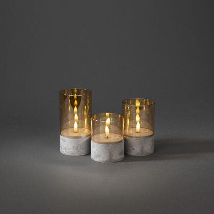 Ljus med glasdekoration LED