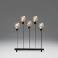 Elljusstake 5 ljus met. svart