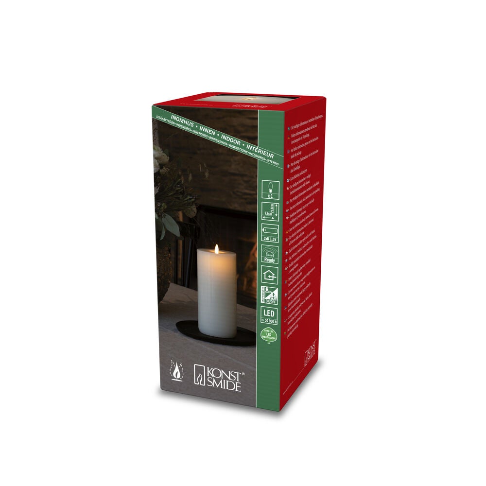 LED Echtwachsk. cr.weiss, w.w.