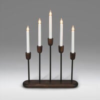 Candlestick Wood/Metal 5 LED