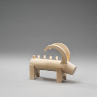 Elljusstake 5 ljus trä natur