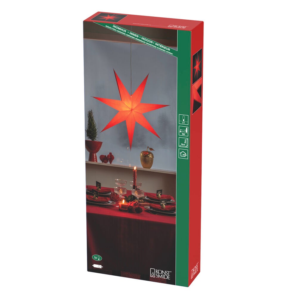 Paper star 78cm red, 7 points