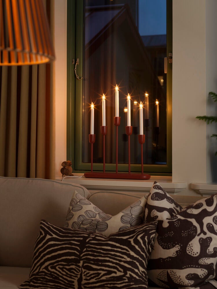 Candlestick Wood/Metal 5 LED