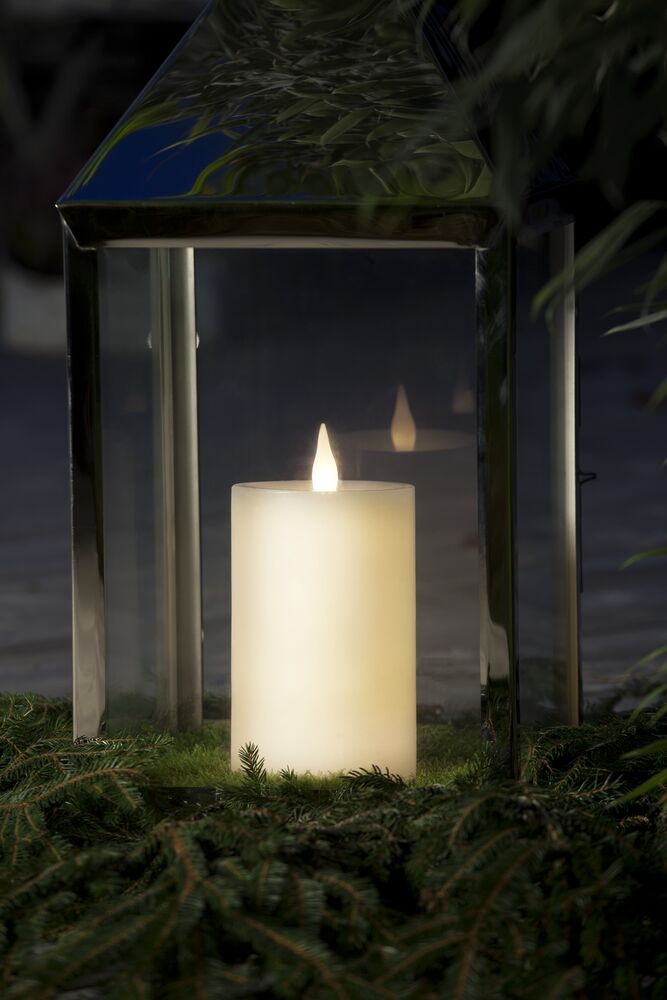 White wax candle, LED