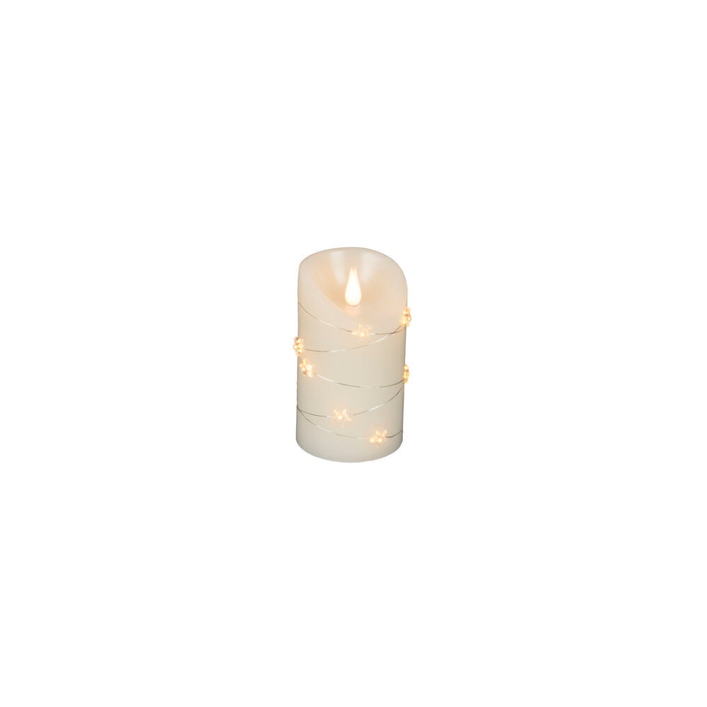 B/O Wax Candle, with Stars LED