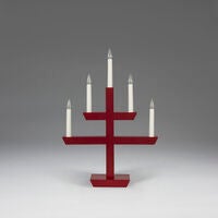 Roter Leuchter 5 Glühbirnen