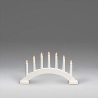 Elljusstake 7 ljus trä vit